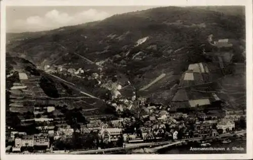 Ak Assmannshausen Rüdesheim am Rhein, Gesamtansicht