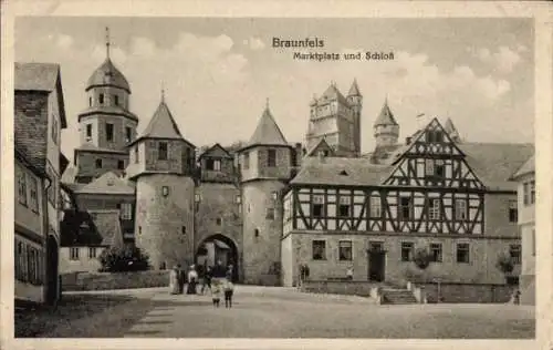 Ak Braunfels an der Lahn, Marktplatz, Schloss