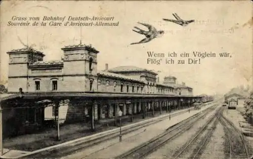 Ak Deutsch Avricourt Lothringen Moselle, Bahnhof