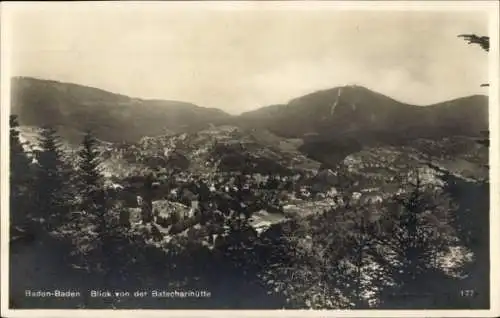 Ak Baden Baden am Schwarzwald, Totalansicht, Blick von der Batscharihütte