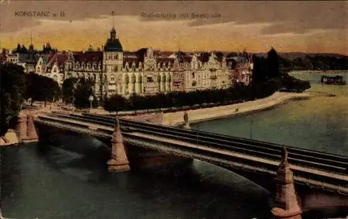 Ak Konstanz am Bodensee, Rheinbrücke, Seestraße