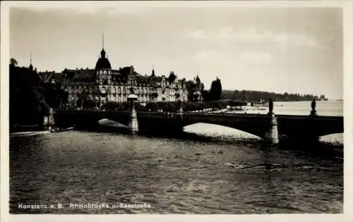 Ak Konstanz am Bodensee, Rheinbrücke, Seestraße