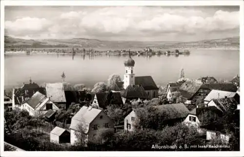 Ak Allensbach am Bodensee, Teilansicht, Kirche, Insel Reichenau