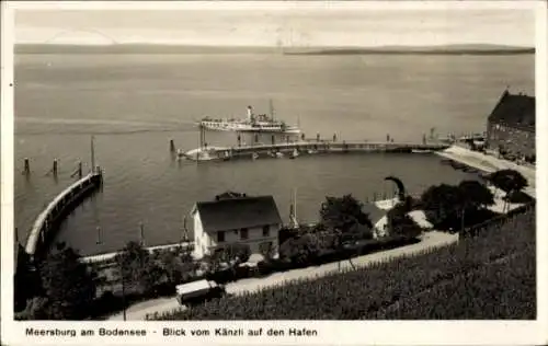 Ak Meersburg am Bodensee, Hafen, Blick vom Känzli