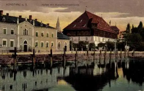 Ak Konstanz am Bodensee, Hafen, Konziliumsgebäude