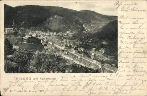 Ak Triberg im Schwarzwald, Totalansicht, Blick vom Kaiserfelsen