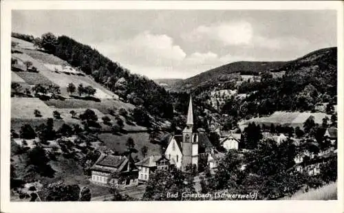 Ak Bad Griesbach im Schwarzwald, Teilansicht, Kirche