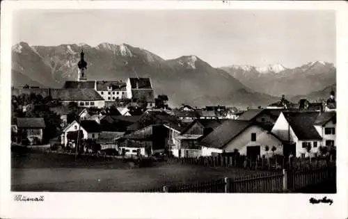 Ak Murnau am Staffelsee, Gesamtansicht, Gebirge