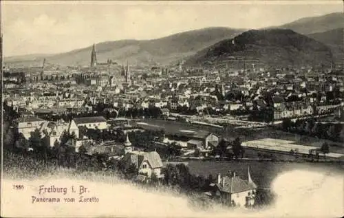 Ak Freiburg im Breisgau, Panorama vom Loretto