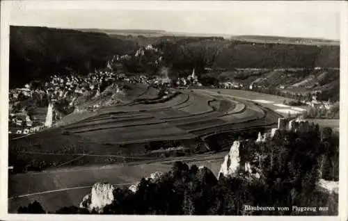 Ak Blaubeuren in Württemberg, Panorama, Flugzeugaufnahme