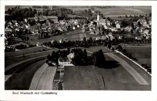 Ak Bad Wurzach in Oberschwaben, Fliegeraufnahme mit Gottesberg