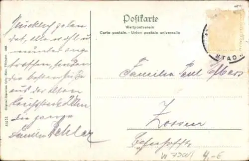 Ak Ulm an der Donau, Häuser am Metzgerturm