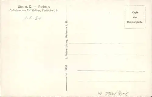 Ak Ulm an der Donau, Rathaus