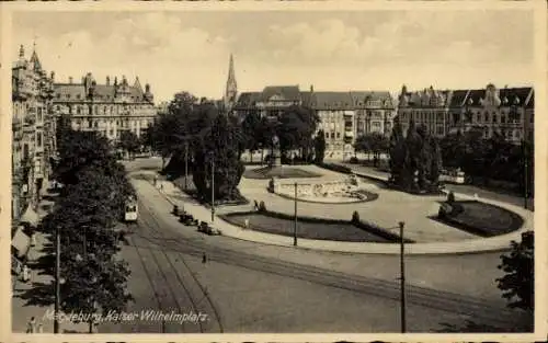 Ak Magdeburg, Kaiser Wilhelm Platz, Straßenbahngleise