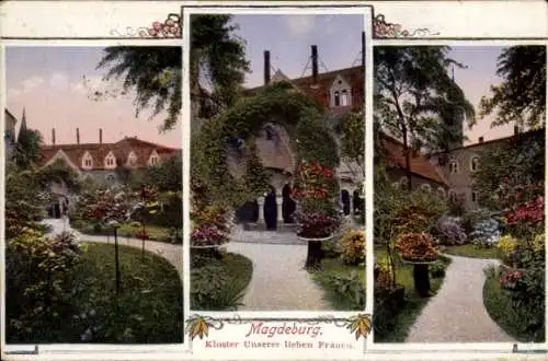 Passepartout Ak Magdeburg, Kloster Unserer lieben Frauen