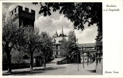 Ak Bensheim an der Bergstraße Hessen, blauer Turm