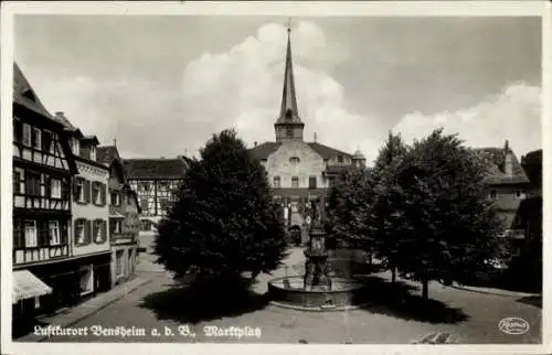 Ak Bensheim an der Bergstraße Hessen, Marktplatz