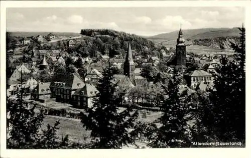 Ak Attendorn Sauerland, Teilansicht der Stadt mit Kirche