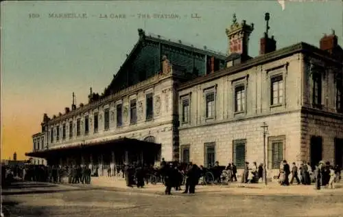 Ak Marseille Bouches du Rhône, Gare