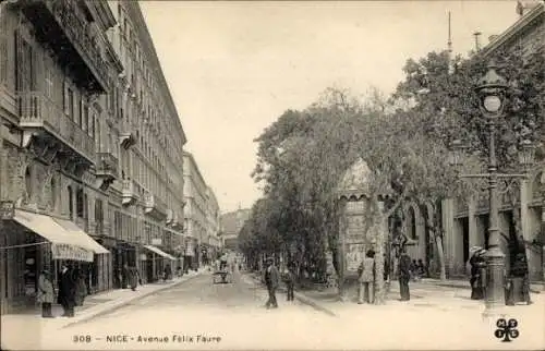 Ak Nizza Nizza Alpes Maritimes, Avenue Felix Faure