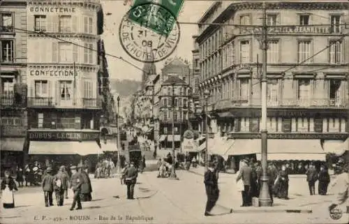 Ak Rouen Seine-Maritime, Rue de la République