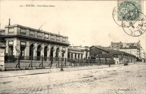 Ak Rouen Seine-Maritime, Gare Saint Sever