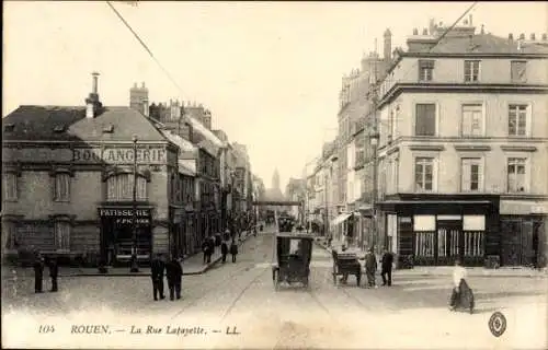 Ak Rouen Seine-Maritime, Rue Lafayette