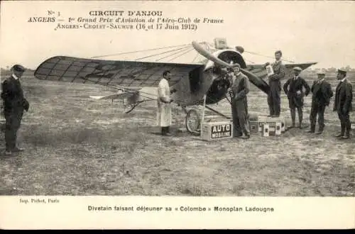 Ak Angers Maine et Loire, Circuit d'Anjou, Grand Prix d'Aviation des Aero Club de France 1912