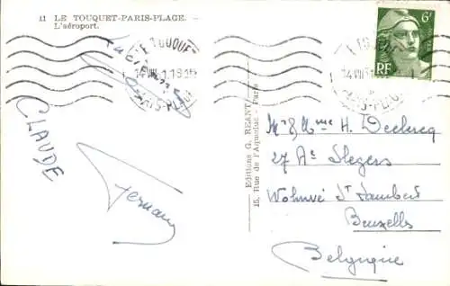 Ak Le Touquet Paris Plage Pas de Calais, Flughafen