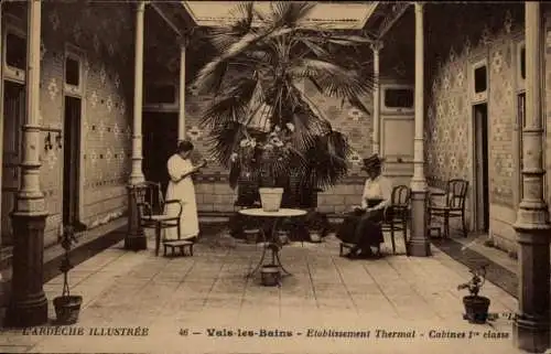 Ak Vals les Bains Ardèche, Thermalanlage, Kabinen der 1. Klasse