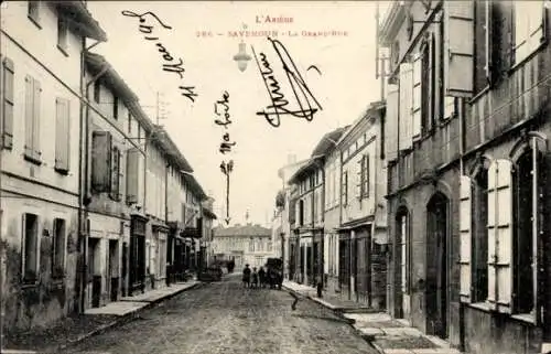 Ak Saverdun sur Ariège, Blick in die Große Straße