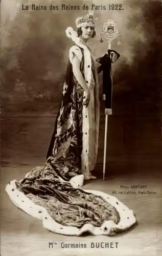 Ak La Reine des Reines de Paris 1922, Germaine Buchet, Portrait