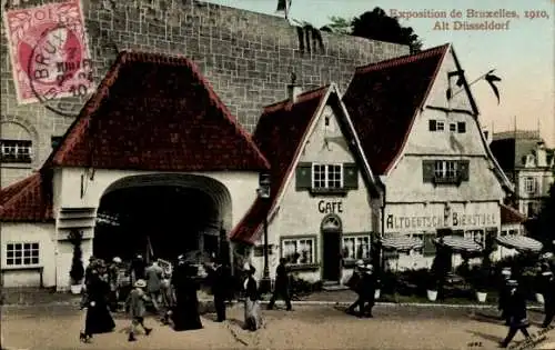 Ak Bruxelles Brüssel, Exposition 1910, Alt Düsseldorf, Café, Deutscher Bereich