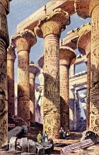 Künstler Ak Perlberg, F., Karnak Ägypten, Tempel