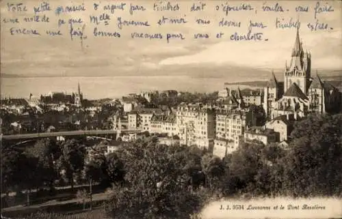 Ak Lausanne Kanton Waadt, Teilansicht, Pont Bessieres