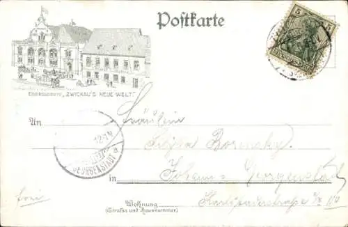 Litho Zwickau in Sachsen, Etablissement Zwickaus Neue Welt