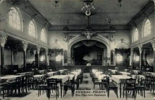 Ak Pölbitz Zwickau in Sachsen, Gasthaus Sonne, großer Saal