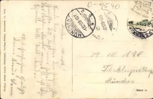 Ak Pölbitz Zwickau in Sachsen, Gasthaus Sonne, großer Saal