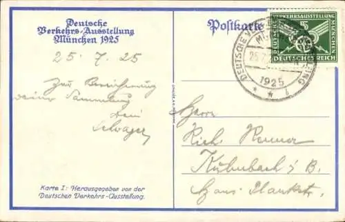 Künstler Ak München Bayern, Deutsche Verkehrsausstellung 1925