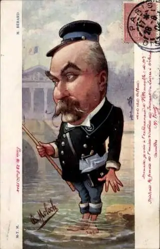 Künstler Ak Moloch, B., Alexandre Bérard, Rechtsanwalt, Abgeordneter, Karikatur