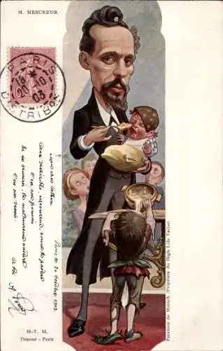 Künstler Ak Sirat, Gustave Mesureur, Président du Parti radical-socialiste, Karikatur