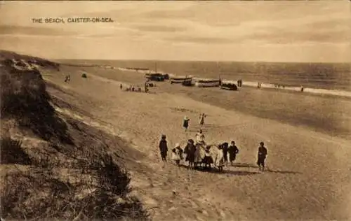 Ak Caister-on-Sea Norfolk England, Strand