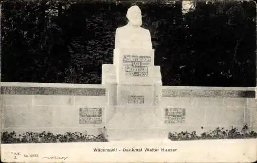 Ak Wädenswil Kanton Zürich, Denkmal Walter Hauser