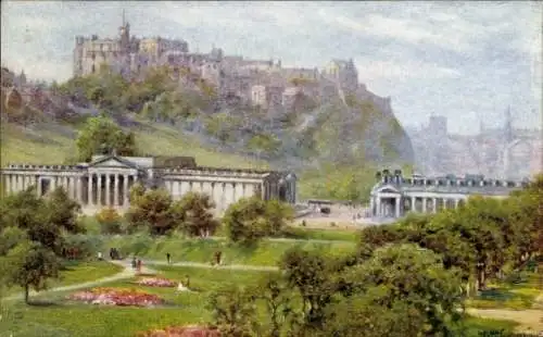 Ak Edinburgh Schottland, Schloss, Nationalgalerie