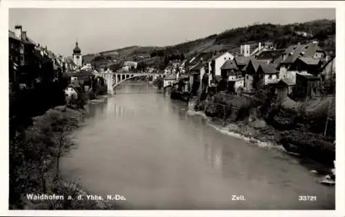 Ak Waidhofen an der Ybbs in Niederösterreich, Teilansicht, Brücke