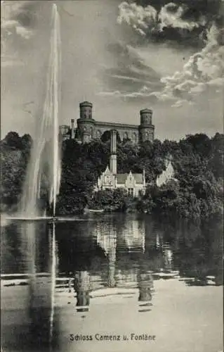 Ak Kamieniec Ząbkowicki Camenz Schlesien, Schloss und Fontaine