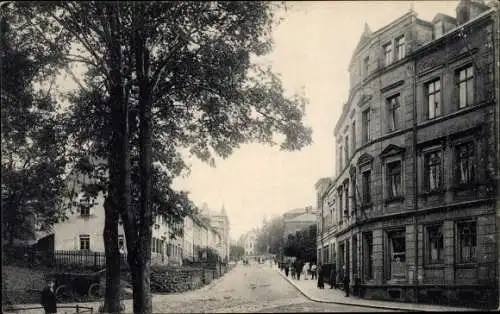 Ak Burgstädt in Sachsen, Bahnhofstraße mit Promenaden Café