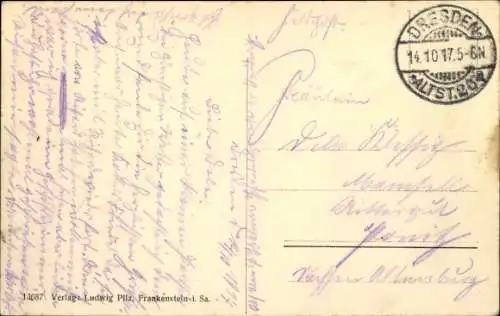 Ak Frankenstein Oederan Sachsen, Bahnhof, Gleisseite