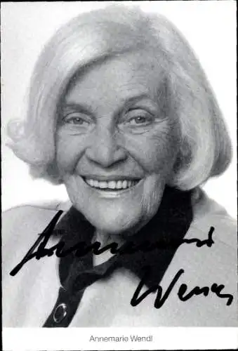 Ak Schauspielerin Annemarie Wendl, Portrait, Autogramm