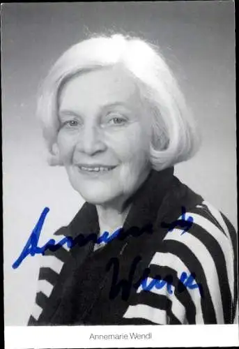 Ak Schauspielerin Annemarie Wendl, Portrait, Autogramm